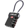 SURE LOCK TSA Approved Luggage Locks with Open Alert & Easy-Read Dials, Re-settable 3-Digit Combination, Zinc Alloy Body for Suitcase, Backpack, Gym Lockers(Black 1 Pack) view 1