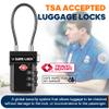 SURE LOCK TSA Approved Luggage Locks with Open Alert & Easy-Read Dials, Re-settable 3-Digit Combination, Zinc Alloy Body for Suitcase, Backpack, Gym Lockers(Black 1 Pack) view 2