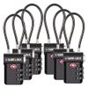SURE LOCK TSA Approved Cable Luggage Lock TSA Locks for Luggage with Visual Inspection Indicator, Resettable 3-Digit Combination, Zinc Alloy Body for Suitcases, Backpacks, Gym Lockers(Black 6 Pack) view 1
