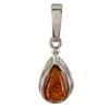 Amber Jewelry for Women - Sterling Silver Baltic Honey Amber Pear-Shaped Pendant Necklace, Includes 18 Inch 925 Sterling Silver Chain, Made in Poland view 1