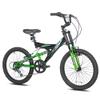 Kent International 20 Inch Super 20 - Black - Cool and Sporty Kids Mountain Bike with 20 Inch MTB Knobby Tires - Growth Friendly Kids Bikes with Dual Suspension - Great on Dirt and Pavement view 1