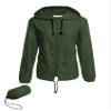Avoogue Lightweight Raincoat Women's Waterproof Windbreaker Packable Outdoor Hooded Rain Jacket Dark Green XXL view 1