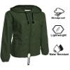 Avoogue Lightweight Raincoat Women's Waterproof Windbreaker Packable Outdoor Hooded Rain Jacket Dark Green XXL view 3