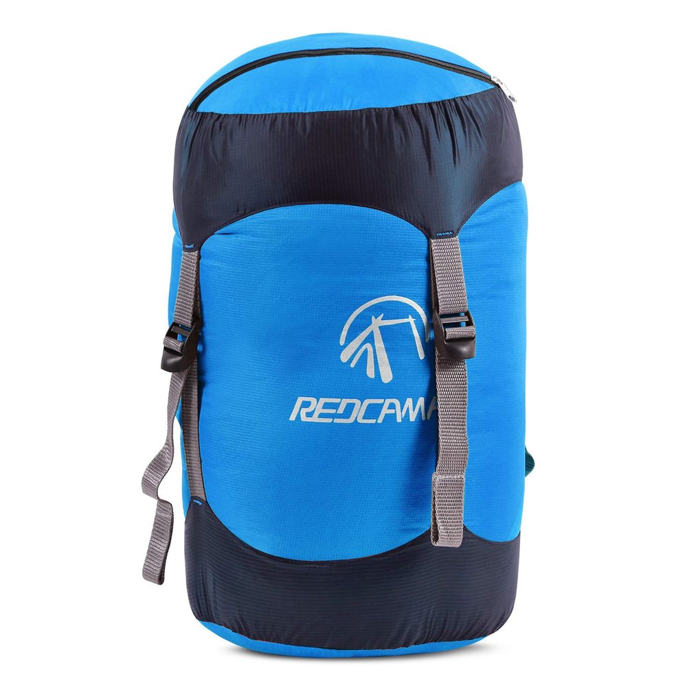 REDCAMP Nylon Compression Stuff Sack, Lightweight Sleeping Bag Compression Sack Great for Backpacking, Hiking and Camping, Blue S