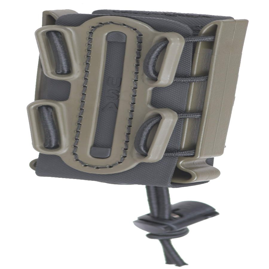 (Black with OD Green) Soft Shell Scorpion -Tall- Pistol Mag Carrier with P2 Operator Belt Mount Clip 100% Made in The USA (1153-4B)