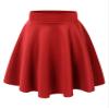 MBJ WB829 Womens Basic Versatile Stretchy Flared Casual Midi Skater Skirt XXXL RED view 1