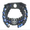 Ten Point Gear Bow Archery Wrist Sling 550 Paracord - Survival Hunting Shooting - Durable Leather with Metal Grommet (Multiple Camo Options) (Thin Blue Line) view 1