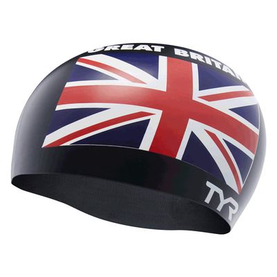 TYR Great Britain Silicone Adult Fit, Black