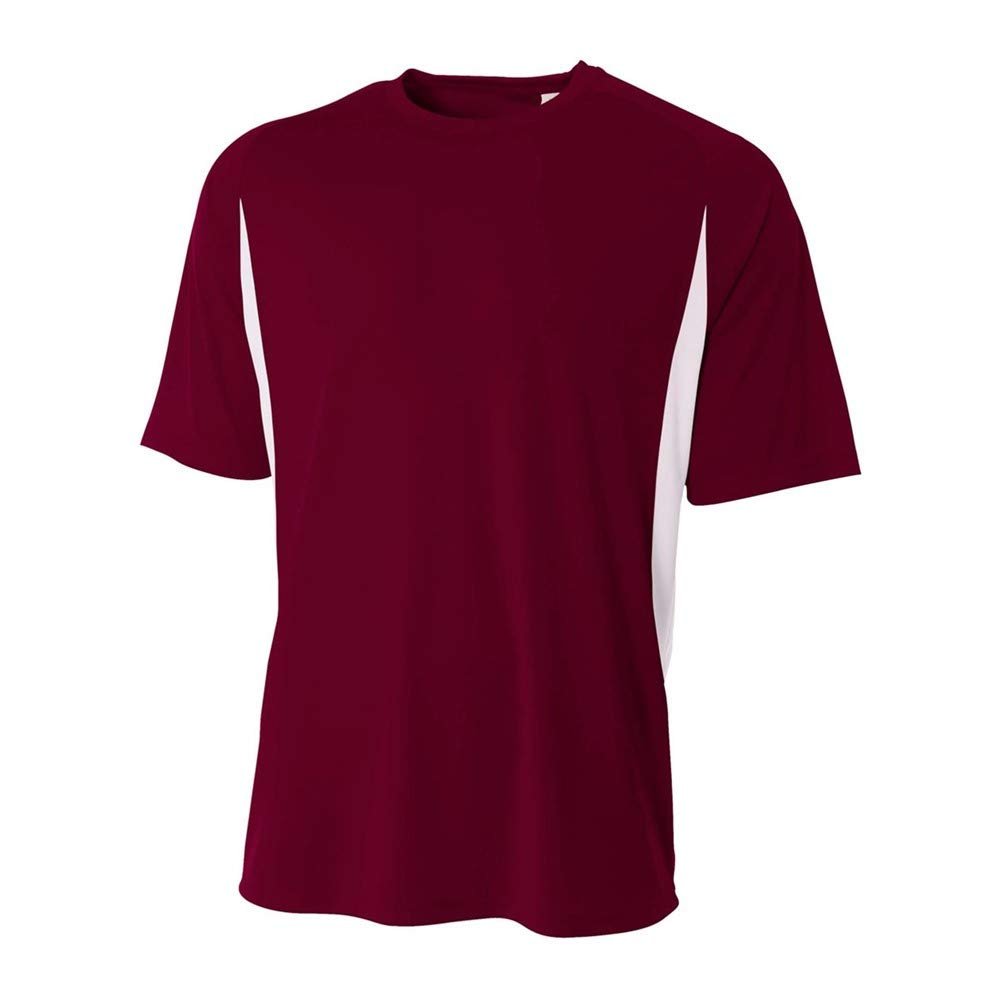 A4 Sportswear Adult XL Maroon/White Cooling Tee