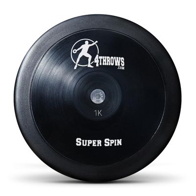 4THROWS 1KG Super Spin Competition Discus, Women & Girls (Black)