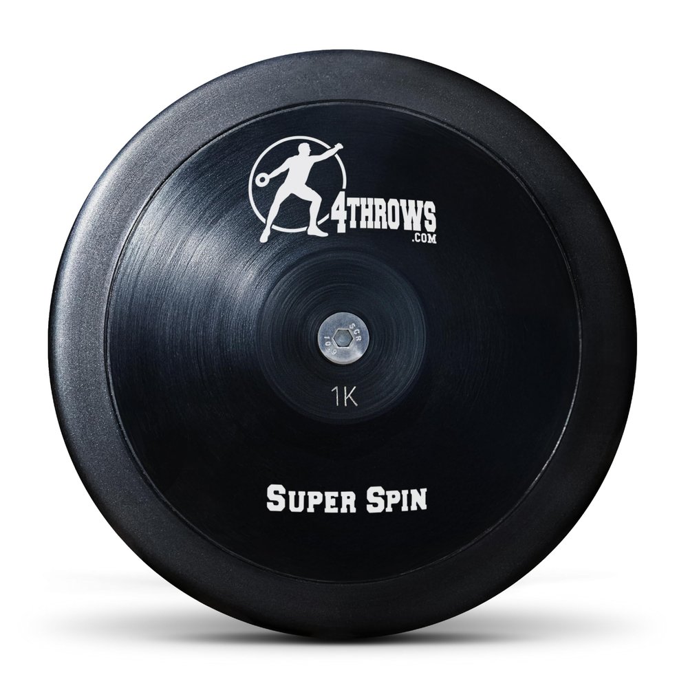 4THROWS 1KG Super Spin Competition Discus, Women & Girls (Black)