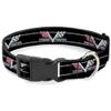 Dog Collar Plastic Clip 1967 Impala 396 Turbo Jet V Emblem Stripe Black 9 to 15 Inches 0.5 Inch Wide view 1