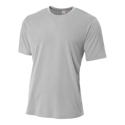 A4 Sportswear Adult Small Silver Polyester Tee