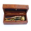Nautical Solid Brass & Copper Boatswain 5" Whistle Chain with Rosewood Box a view 1