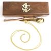 Nautical Solid Brass & Copper Boatswain 5" Whistle Chain with Rosewood Box a view 2