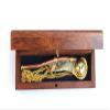 Nautical Solid Brass & Copper Boatswain 5" Whistle Chain with Rosewood Box a view 3