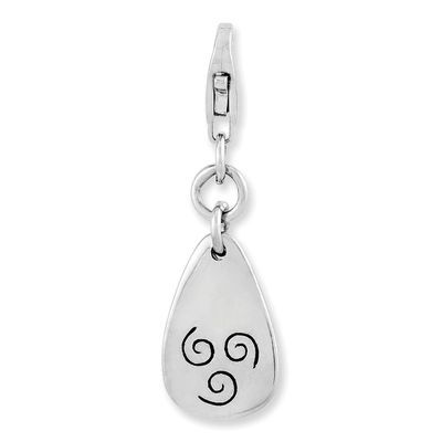Million Charms 925 Sterling Silver Amore La Vita Polished Air Symbol Bracelet Charm with Fancy Lobster Clasp
