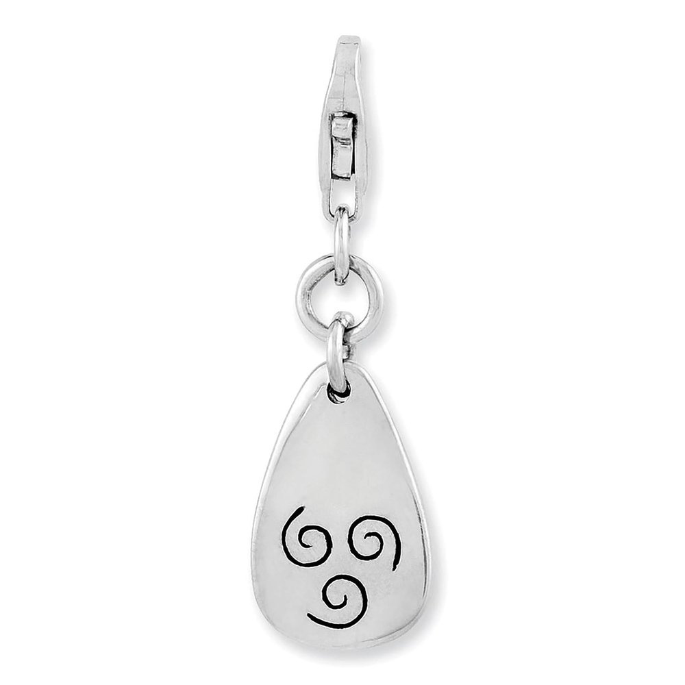 Million Charms 925 Sterling Silver Amore La Vita Polished Air Symbol Bracelet Charm with Fancy Lobster Clasp