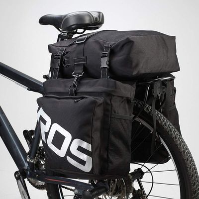 UNISTRENGH Bike Panniers Waterproof Bag - 3 in 1 Multi Function Messenger Panniers for Bicycles - Bicycle Rear Seat Trunk Bag - Saddle Bag for MTB Road Cycling (Black)