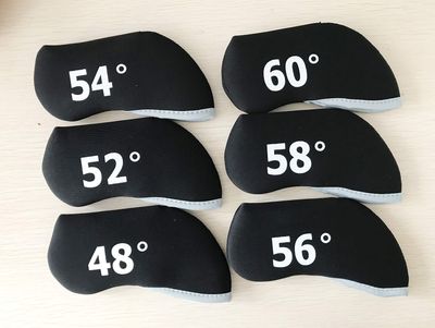 6X Golf Iron Cover Wedge Headcover Fit for Taylormade M1 M2 M3 M4 Titleist P790 Mizuno (Black)