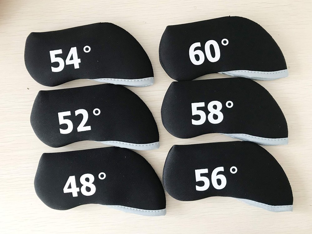 6X Golf Iron Cover Wedge Headcover Fit for Taylormade M1 M2 M3 M4 Titleist P790 Mizuno (Black)