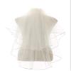 Cibelle Women's Short 3 Tiers Ribbon Edge Short Wedding Bridal Veil With Comb Ivory view 1