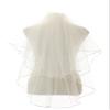 Cibelle Women's Short 3 Tiers Ribbon Edge Short Wedding Bridal Veil With Comb Ivory view 2