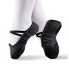 Daydance Black Girls Ballet Slippers Canvas Split Sole Ballet Flats Dance Shoes view 1