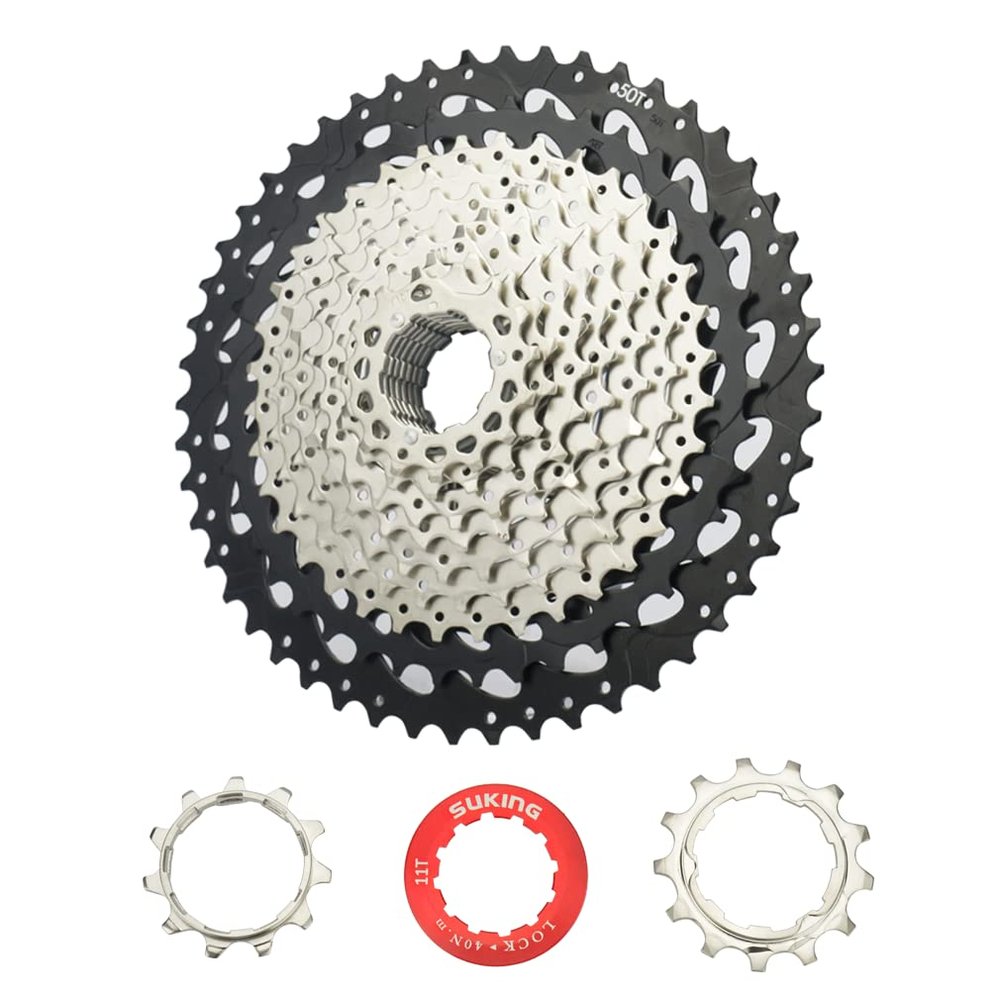 CYSKY 11 Speed Cassette 11-50T Bike Cassette Sprocket Compatible with Shimano/Sram/Sunrace HG System Fit for Mountain Bike, Road Bicycle, MTB