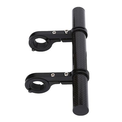 Bicycle Handlebar Extension Mount, Black Aluminum Alloy and Plastic Bracket with Dual Holders for 25.4mm and 31.8mm Handlebars