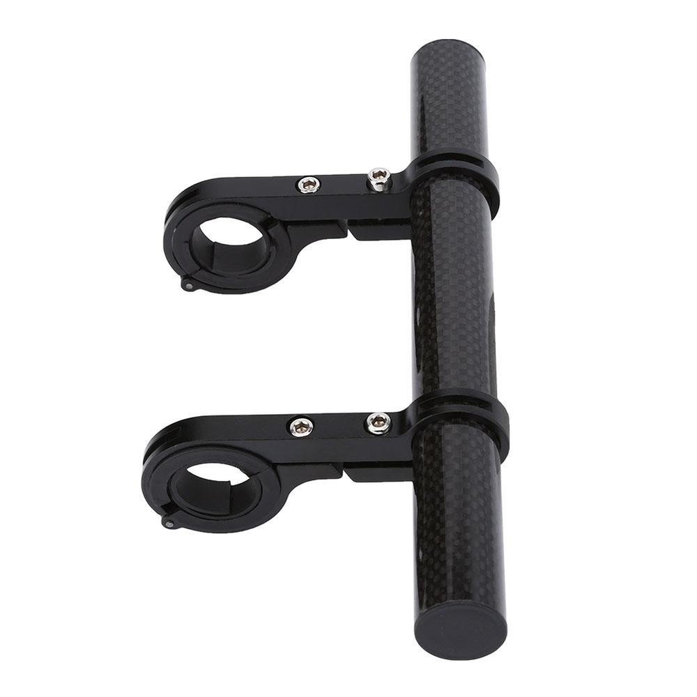 Bicycle Handlebar Extension Mount, Black Aluminum Alloy and Plastic Bracket with Dual Holders for 25.4mm and 31.8mm Handlebars