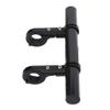 Bicycle Handlebar Extension Mount, Black Aluminum Alloy and Plastic Bracket with Dual Holders for 25.4mm and 31.8mm Handlebars view 1