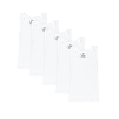 Hanes Boys' Tank Undershirt, EcoSmart Cotton Shirt, Multiple Packs Available, White, X Large