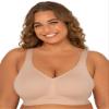 Fruit of the Loom womens Plus Size Wireless Cotton Full Coverage Bra, Sand, 42DD US view 1