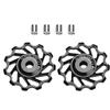 Aluminum Alloy Bike Derailleur Pulley, 11T/13T Ceramic Bearing Guide Roller Wheel with Hole Adapter, Black, 2-Piece Set