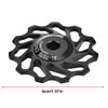 Aluminum Alloy Bike Derailleur Pulley, 11T/13T Ceramic Bearing Guide Roller Wheel with Hole Adapter, Black, 2-Piece Set view 3