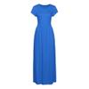 Clopon Women's Long Maxi Dresses, Short Sleeve Dress with Pockets for Ladies Solid Round Neck Party Dress (M, Blue) view 4
