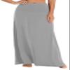 EXCHIC Women's Boho Flod Over Long Maxi Skirt Elastic High Waisted Long Skirts for Women (Light Gray, X-Large) view 1