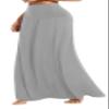 EXCHIC Women's Boho Flod Over Long Maxi Skirt Elastic High Waisted Long Skirts for Women (Light Gray, X-Large) view 2