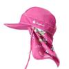 TAOTAO Kid Flap Hat with Rope Cartoon UPF 50 Sun Protection Neck Cover Cap Beach Cap for Kids (Pink 2) view 1