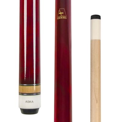 ASKA Short Kids Cue LCS, Canadian Hard Rock Maple Billiard Pool Cue Stick (Red 48 inches, Wrapless)