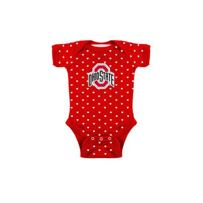 Two Feet Ahead Ohio State Buckeyes Hearts Baby Bodysuit Creeper Baby Girl Clothes for Newborn Infants (12 Months, Ohio State Buckeyes)