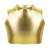 Agoky Little/Big Girls Shiny Metallic Camisole Tank Tops Sports Dance Tee Shirts for Gymnastic Dance Competition Party Gold 11-12 view 1