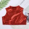 Agoky Little/Big Girls Shiny Metallic Camisole Tank Tops Sports Dance Tee Shirts for Gymnastic Dance Competition Party Red 11-12 view 4