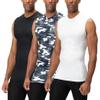 DEVOPS 3 Pack Men's Athletic Compression Shirts Sleeveless (Large, Black/Camo Grey/White) view 1