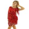 ACSUSS Women Shiny Sequins Ballroom Latin Dance Dress Salsa Tango Cha Cha Costumes Dress Red X-Large view 3