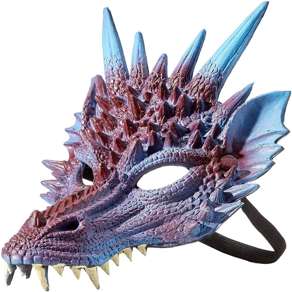 HMS Supersoft Dragon Mask -Pl Adult Costume, Purple, One Size