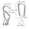 Carabiner Clip Keychain Aluminum Alloy D Shape Multifunction Clip Hook with 3 Key Rings for Outdoor Backpack Silver 6 Pack view 2