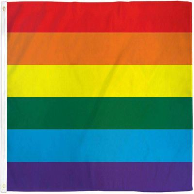 AES American Wholesale 3x5 Rainbow Lesbian Gay UltraBreeze 5x3ft Poly Flag Grommets Super Polyester