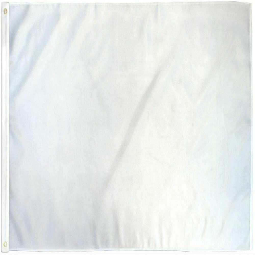 American Wholesale 3x5 White Solid Color UltraBreeze 5x3ft Poly Flag Grommets Super Polyester